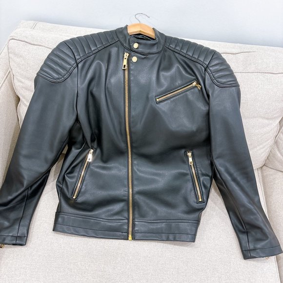 90% NEW ZARA LEATHER JACKET, MENS SIZE M - Picture 10 of 13